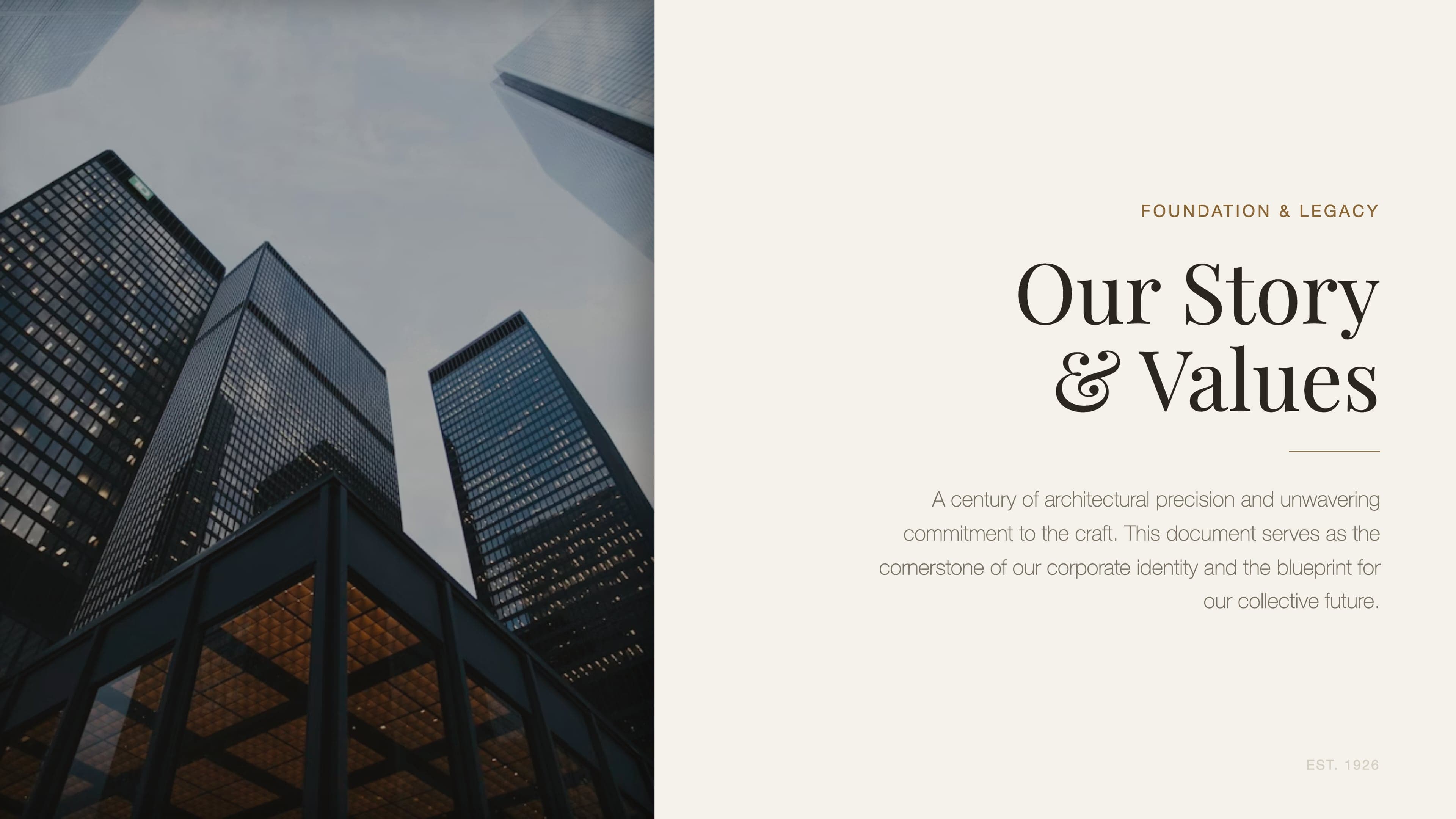 Employee handbook cover - classic corporate with office imagery - Employee Handbook Classic style template